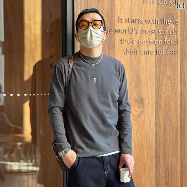 [3XL 160 Jin-17]メンズ ファッション 服 男性用 オシャレ シンプル 大人 かっこいい 大きいサイズ ストリート 紳士服 刺繍入り ベルベット 長袖 T シャツ 秋冬 無地 ハーフ タートルネックシャツ  メンズ ファッション 春夏 秋冬 かっこいい オシャレ モテ