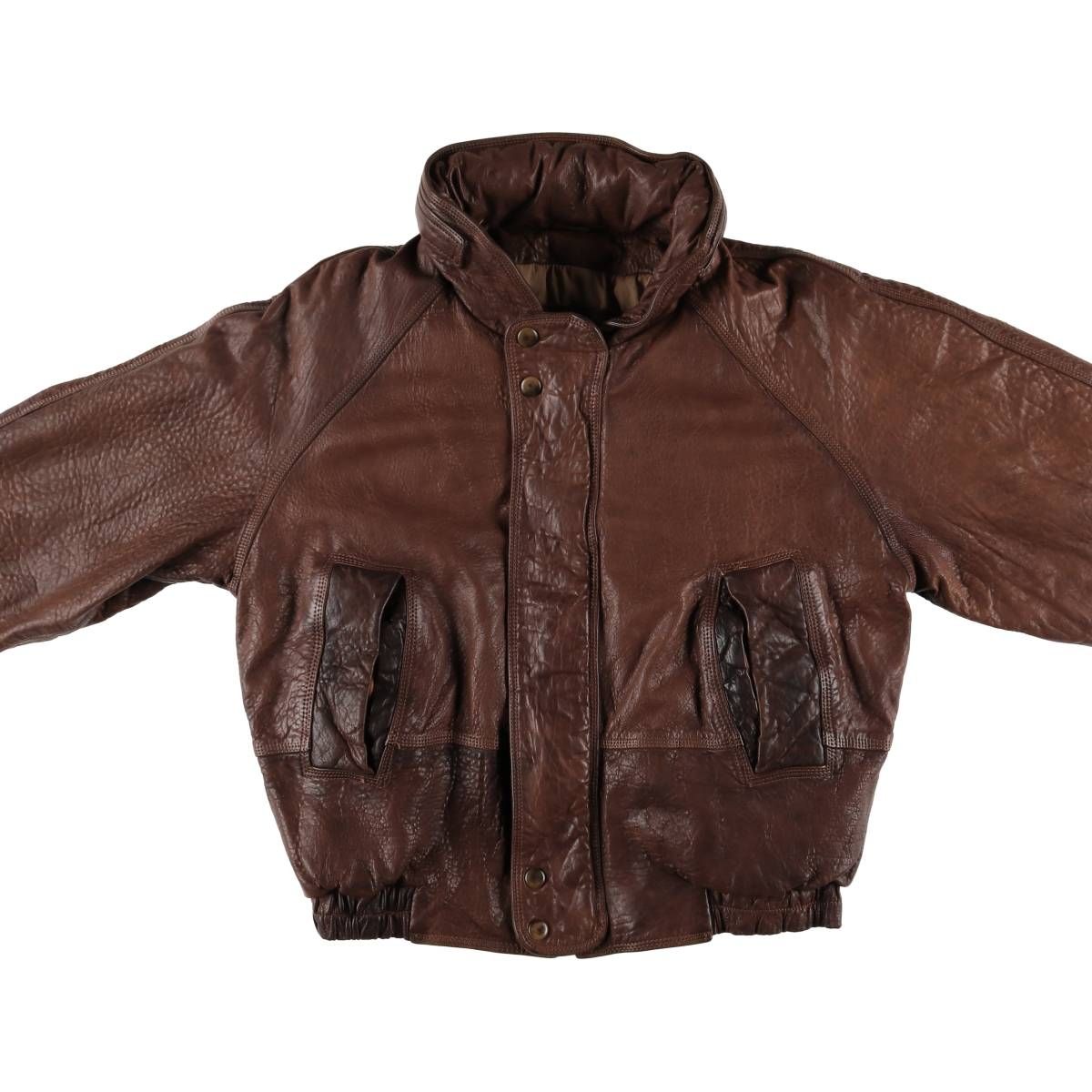 古着 80~90年代 ノーティカ NAUTICA 中綿入り レザーブルゾンタイプ  