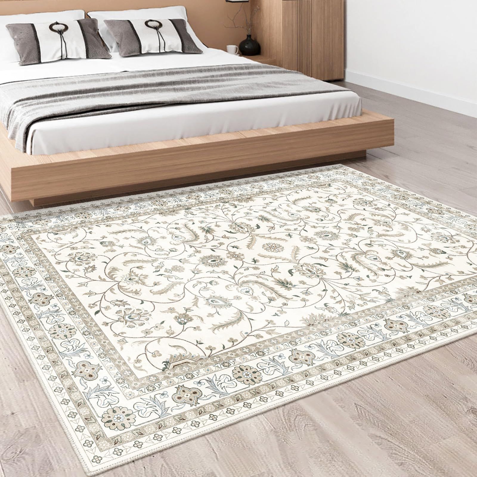 SONGLET 160×230 ラグマット洗える 滑り止め 付き 長方形 カーペット ?2.5畳 ラージサイズ 薄手 リビング ソファ下 寝室 ダイニング お手入れ簡単 短毛