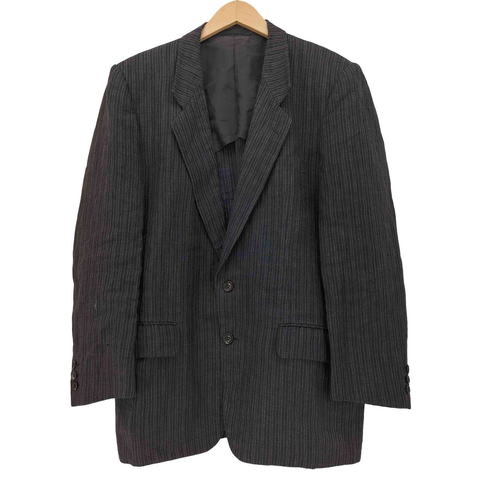 美品　コムデギャルソンオム　テーラードジャケット　ストライプ　リネン　ブルー COMME des GARCONS - コムデギャルソンオム COMME des GARCONS