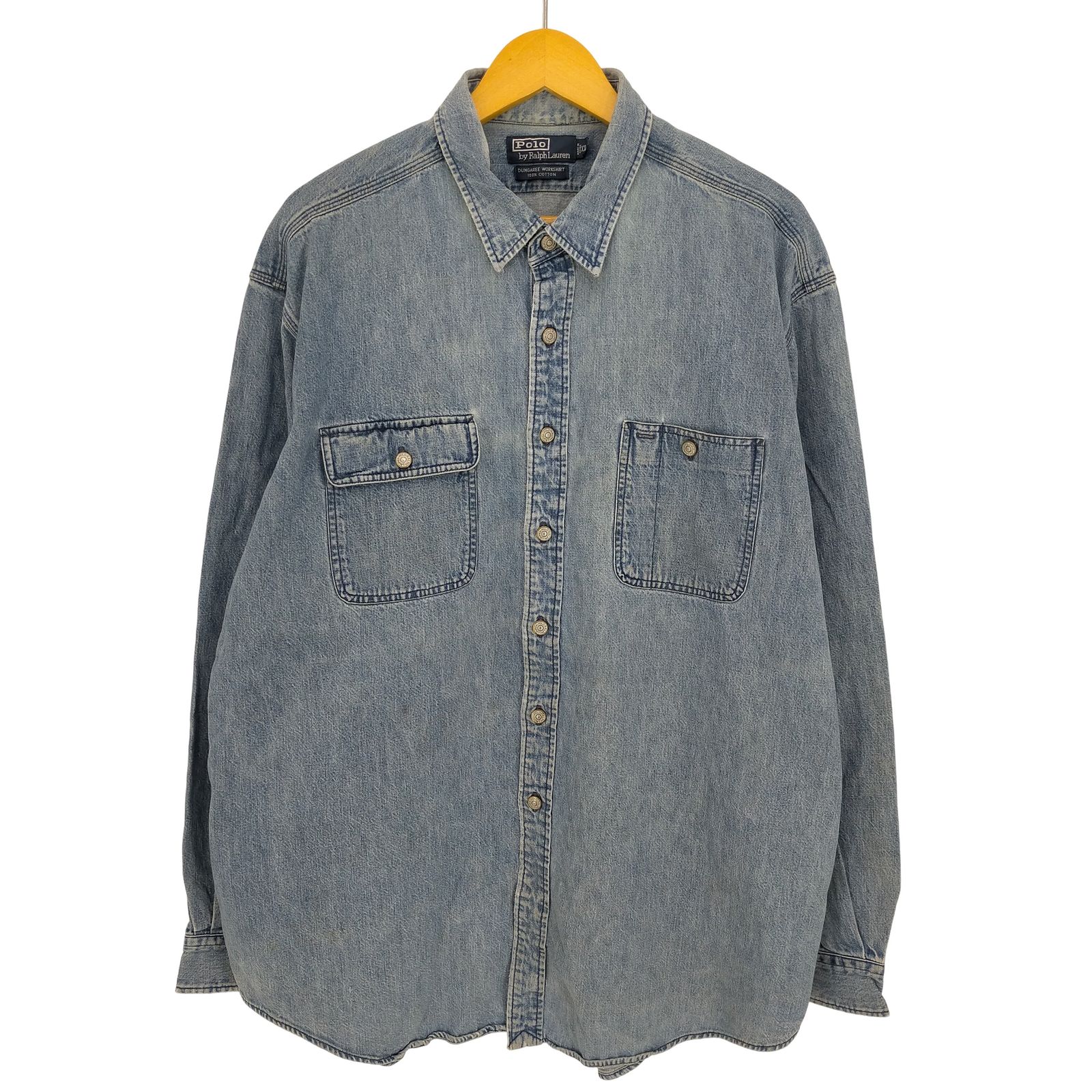 1990s ポロラルフローレン ダンガリー　ワークシャツ 古着 Polo Ralph Lauren 「New Dungaree Work Shirt