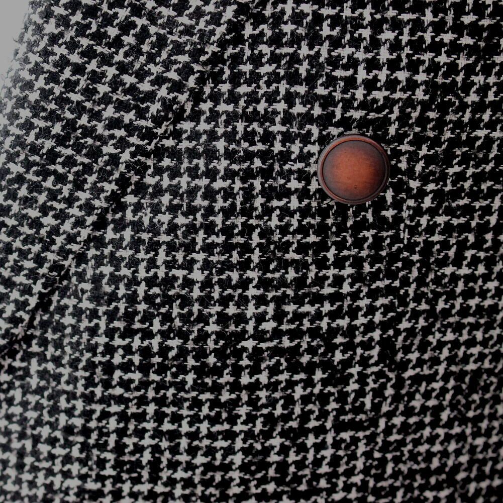 ツイード テーラードジャケット ダブル 黒/千鳥柄 ブレザー