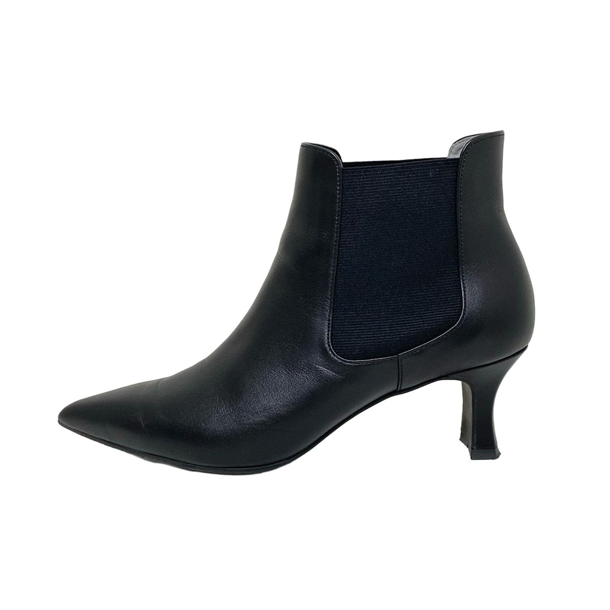 DIANA ダイアナ ショートブーツ 22 レディース - 黒 サイドゴア レザー