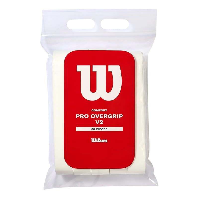 Wilson ウイルソン テニス バドミントン グリップテープ プロオーバーグリップ V2.0 60個入り ホワイト WR8450001001 ウィルソン