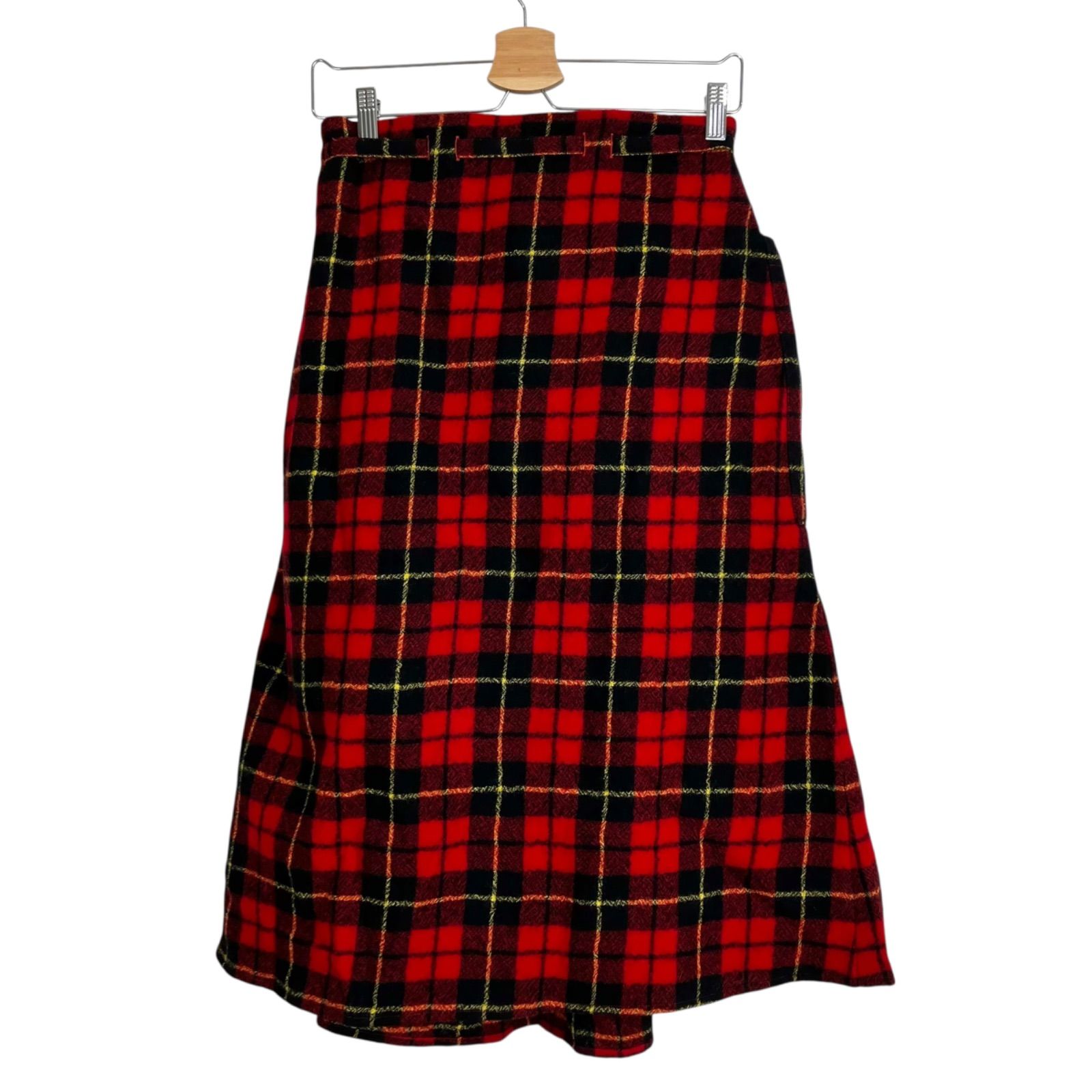スカート R&D.M.Co- WOOL TARTANCHECK STRING SKIRT R&D.M.Co- WOOL TARTAN CHECK STRING SKIRT 赤チェック オールドマンズ