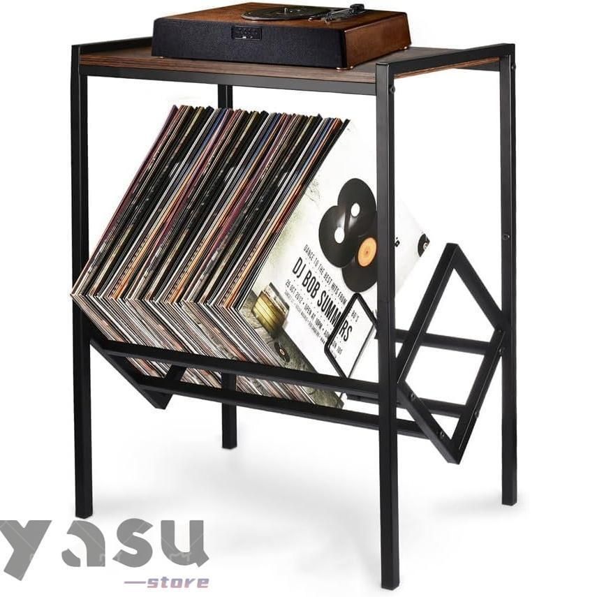 レコード棚　レコードラック　レコードプレーヤーテーブル　三層 メタル脚付き imgrc0113306148.jpg