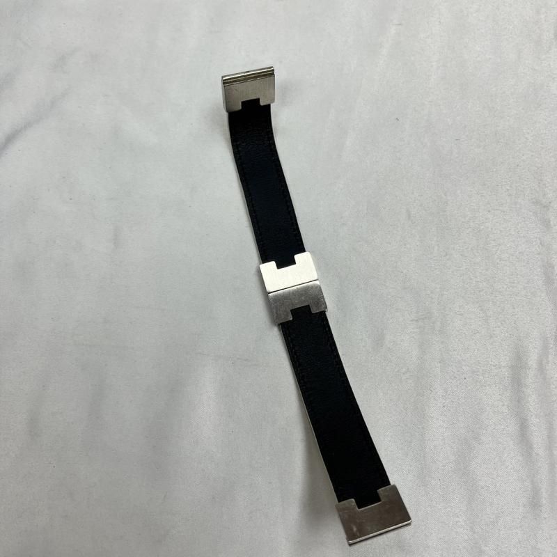 HERMES エルメス ルーリーブレスレット レザー ホワイト ブラック