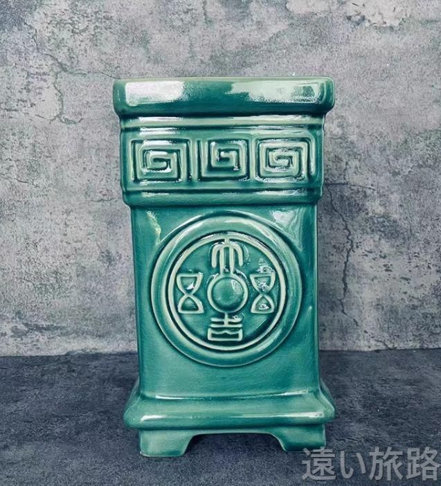 青磁柱状の蘭鉢 盆栽鉢   植木鉢 小品盆栽鉢 大品盆栽鉢 青磁柱状の蘭鉢 盆栽鉢 植木鉢 小品盆栽鉢 大品盆栽鉢-オフィス
