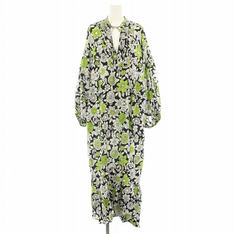 【美品】  Christian Wijnants / クリスチャンワイナンツ | 花柄プリント タートネック カットソー | S | カーキ/グリーン/ネイビー | レディース 美品】 Christian Wijnants / クリスチャンワイナンツ | 花柄