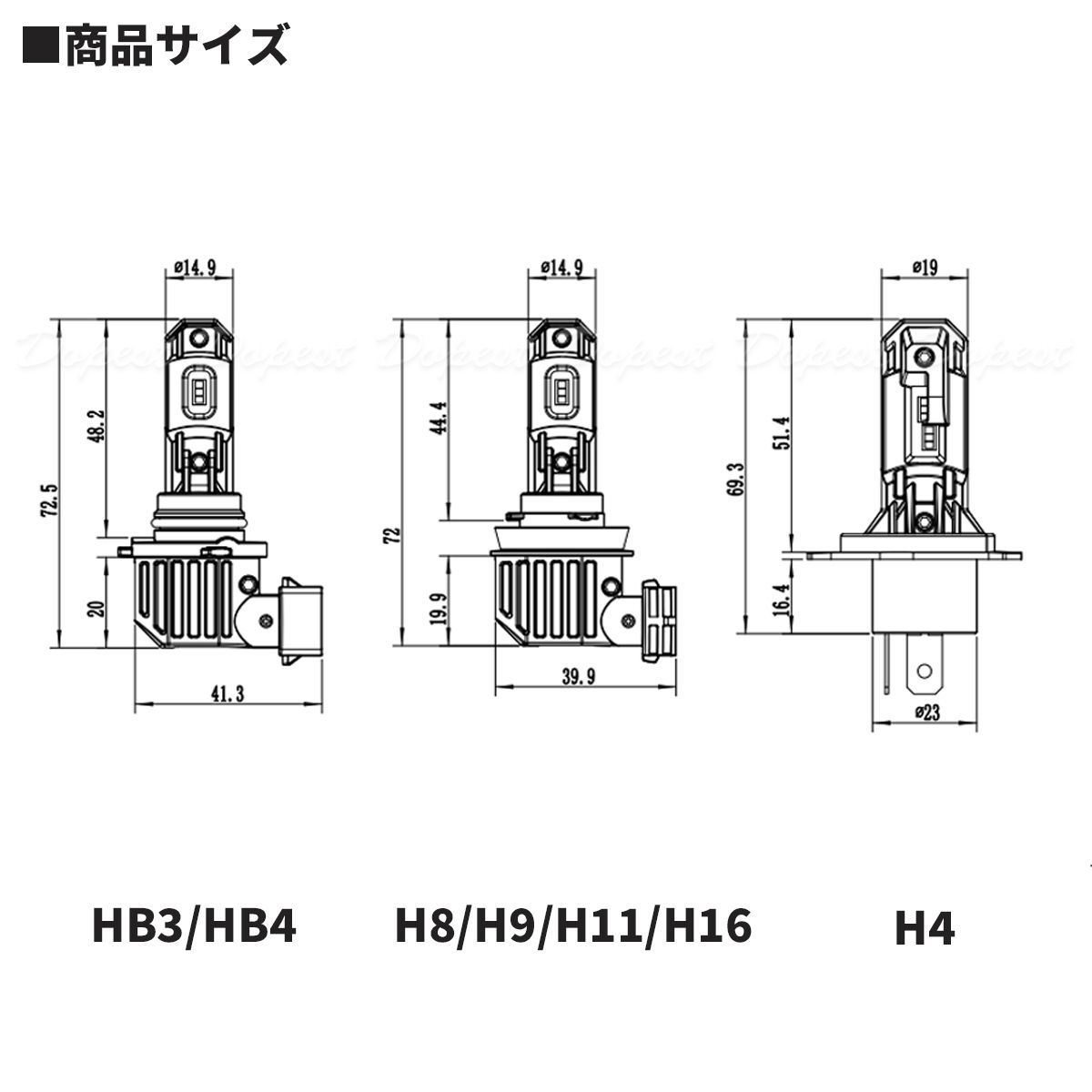 LEDヘッドライト H11 インサイト ZE2/3系 H21.2～H26.3 ロービーム - メルカリ