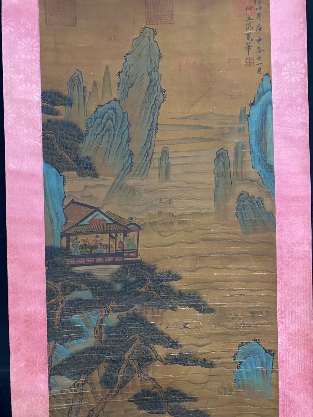 金陵博物院　中国　清時代　肉筆水彩絵　唐物骨董品 AK1867A12-3 金陵博物院 中国 清時代 肉筆水彩絵 唐物骨董品 AK1867A12-3
