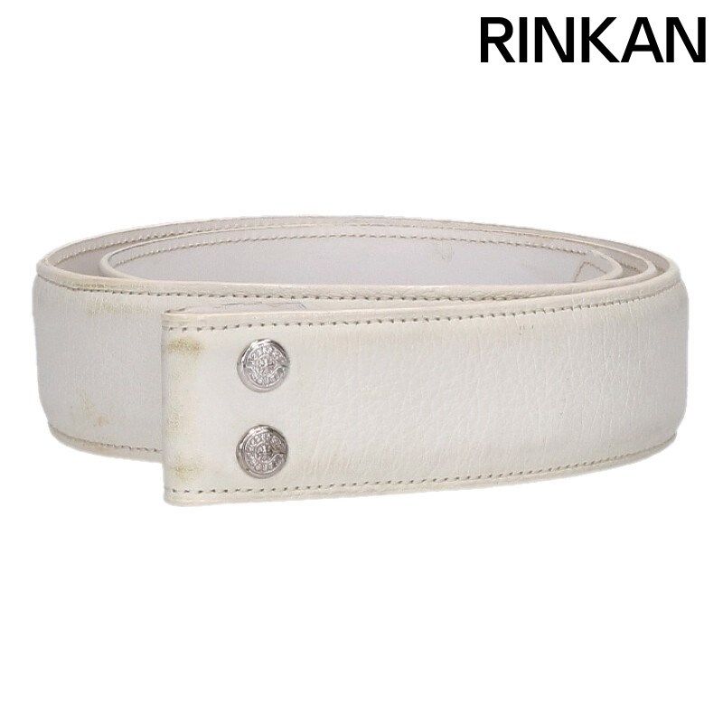 クロムハーツ 1.5 STRAP 1.5inchスクロールレーベルリベッツ レザーベルト メンズ 34