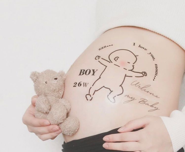 マタニティシール マタニティフォトセルフ 赤ちゃん ねんね