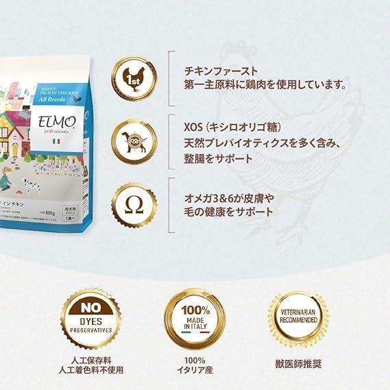 ELMO エルモ アダルト 成犬用 1歳から リッチインチキン 3㎏ - メルカリ