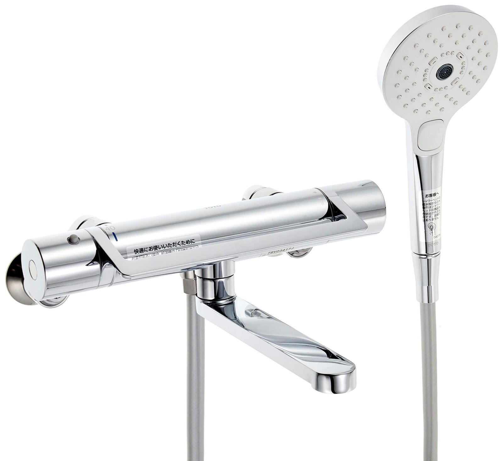 商品 TOTO 浴室用壁付サーモスタット混合水栓 アーチハンドル 170mm コンフォートウェーブめっき3モード TBV03417J