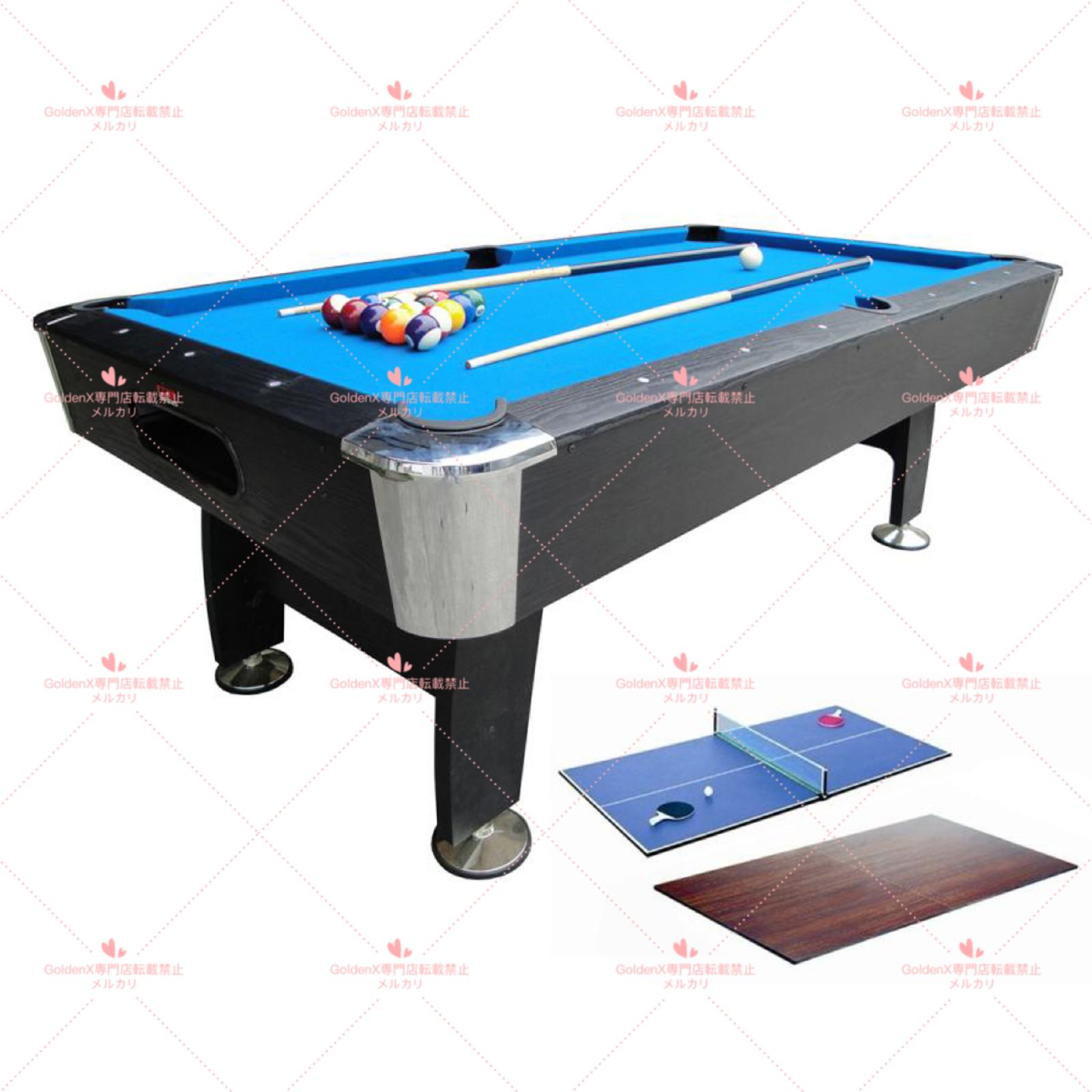 【送料無料】ビリヤード台 テーブル 業務用 家庭用 7フィート プールテーブル Riley HPT1-7 BCE Black Cat テーブルトップ 卓球台付