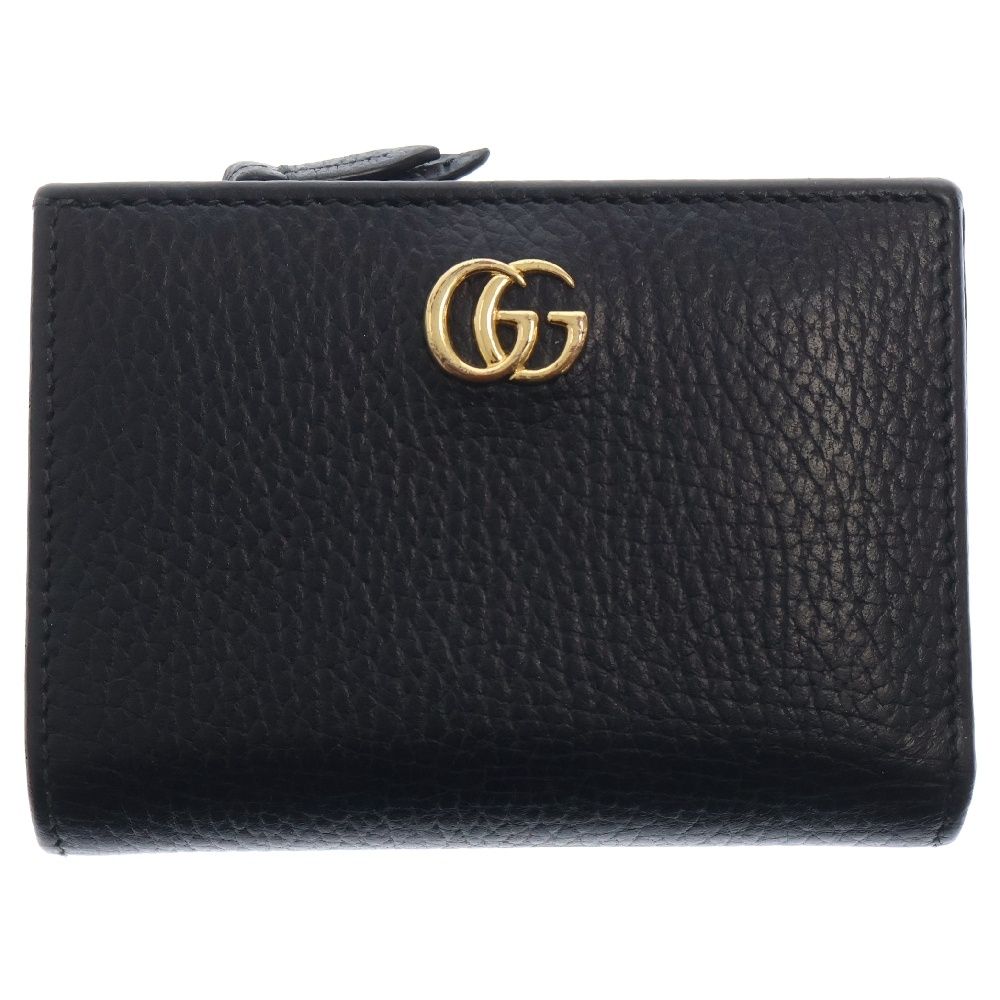 GUCCI グッチ GGマーモント レザー 二つ折り財布 ウォレット ブラック 772738