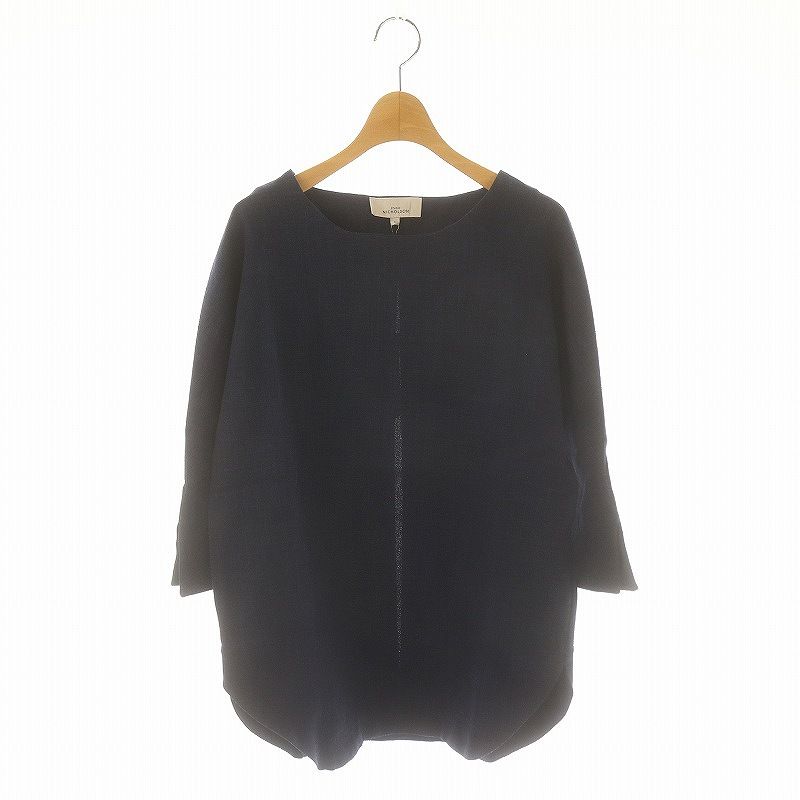 スタジオニコルソン STUDIO NICHOLSON Titus Tunic チュニック 七分袖 プルオーバー 1 紺 ネイビー /NR ■OS