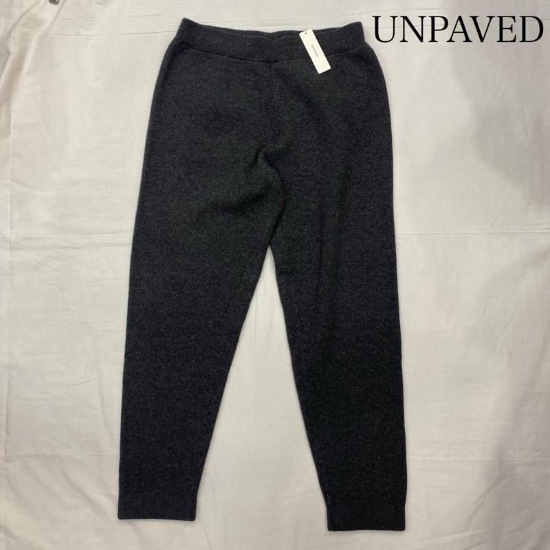 古着 その他ボトムス KPAV-02 UNPAVED アンペイブド ダブルジャガードカシミアニットジョガーパンツ カシミヤ100％ チャコールグレー L