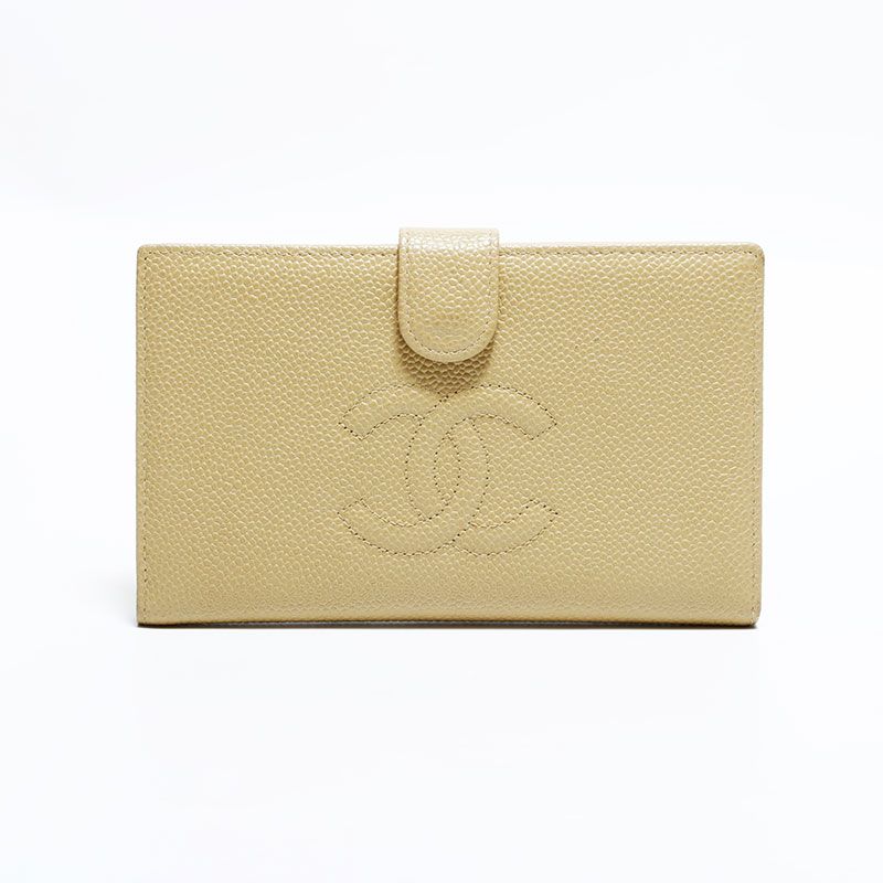 ブランド品セール。 CHANEL シャネル 長財布 8番台 2003-2004 キャビア ココマーク 【100%正規品保証 !!!】