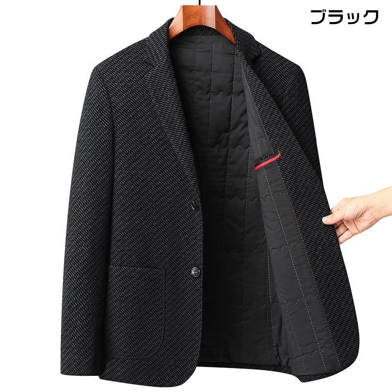 テーラードジャケット メンズ スーツジャケット 厚手 無地 中綿 防寒 防風 つボタン ジャケット ビジネス スリム アウター ライトアウター 秋 冬 通学 通勤 テレワーク オフィス シンプル カジュアル おしゃれ ファッションHZQ8033