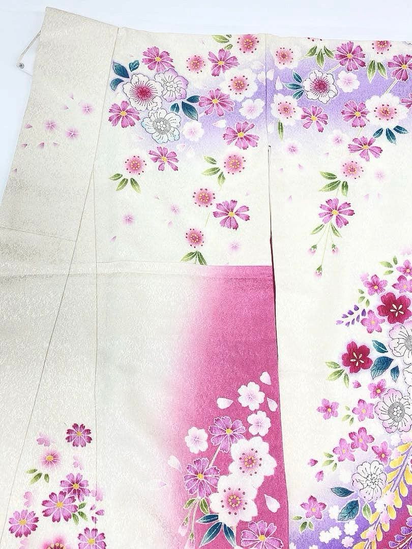 振袖 銀通し 金彩 辻が花 絞り 紋意匠 身丈161cm 撥水加工済 MO2971 