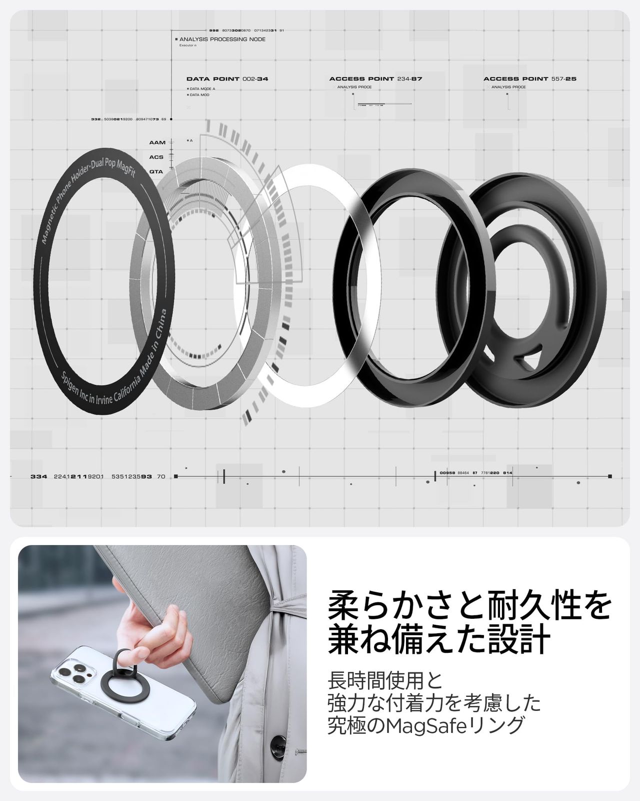 数量限定】Spigen 【両面MagSafe】デュアルポップ・マグフィット