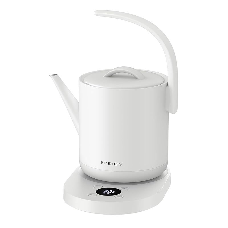 エペイオス Epeios 電気ケトル 温度調節 ケトル 電気 0.75L 1200W 1℃単位調整|保温機能|空焚き防止|PSE認証済 電気ポット ドリップ ケトル ポット コンパクト お手入れ簡単 0