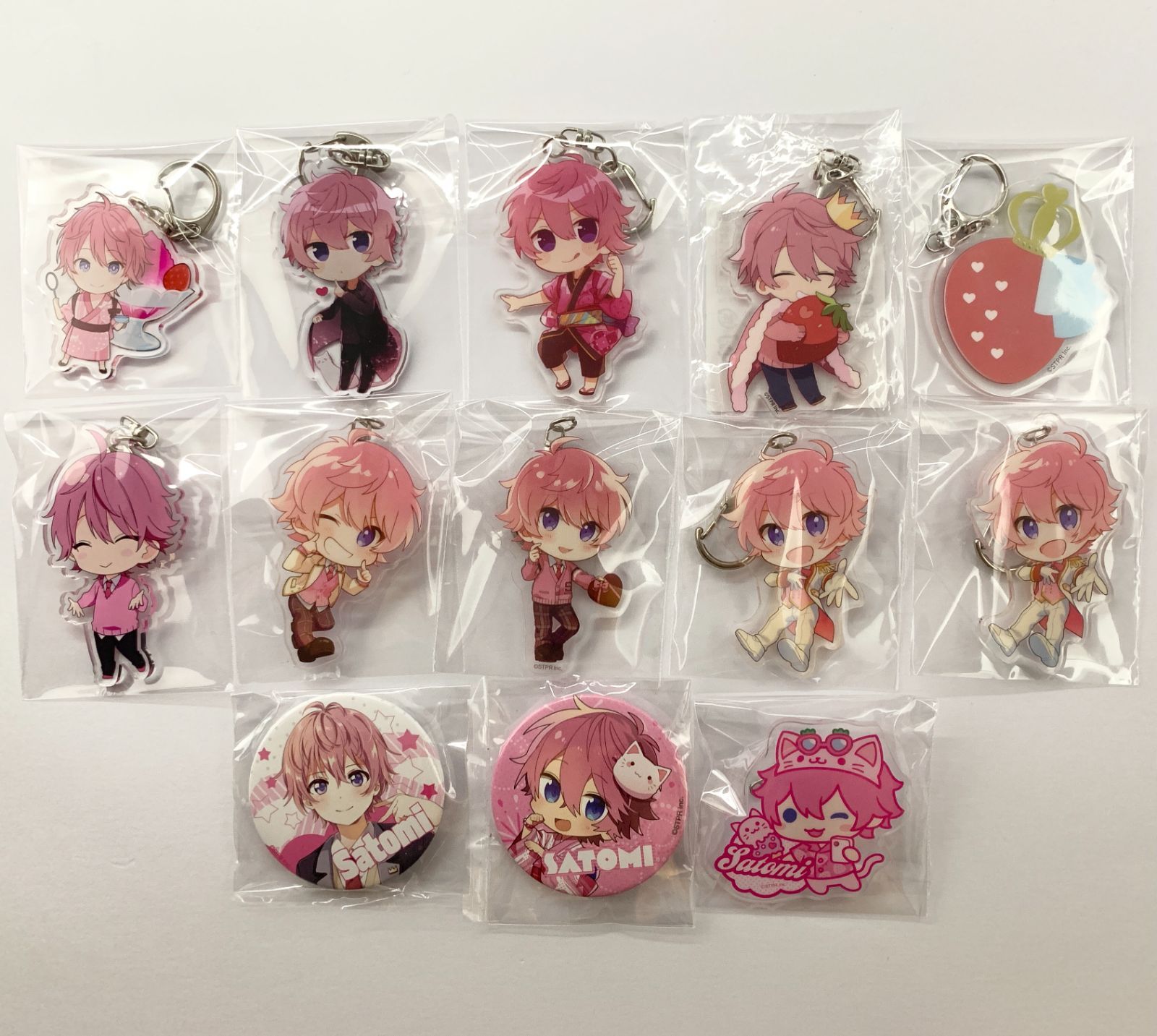 【まとめ売り】 すとぷり さとみくん 缶バッジ アクリルキーホルダー クリップ 13点セット