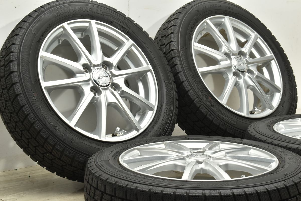 バリ溝 ジョーカー 14in 4.5J 45 PCD100 グッドイヤー アイスナビ7 155 65R14 N-BOX N-ONE N-WGN ワゴンR アルト タント ムーブ