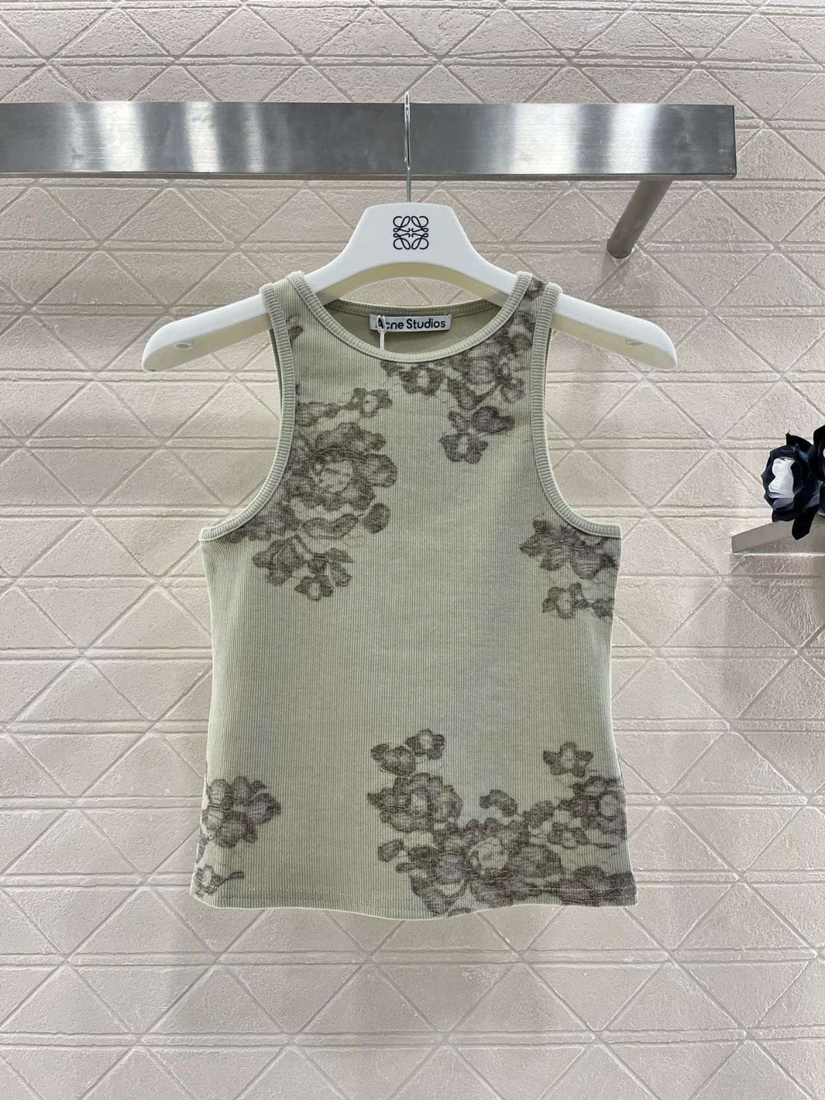 Acne Studios PRINTED LACE TANK TOP