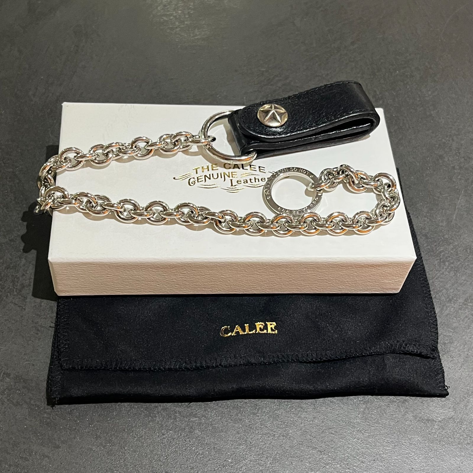 定価19800円 新品 CALLE SILVER STAR CONCHO LEATHER WALLET CHAIN