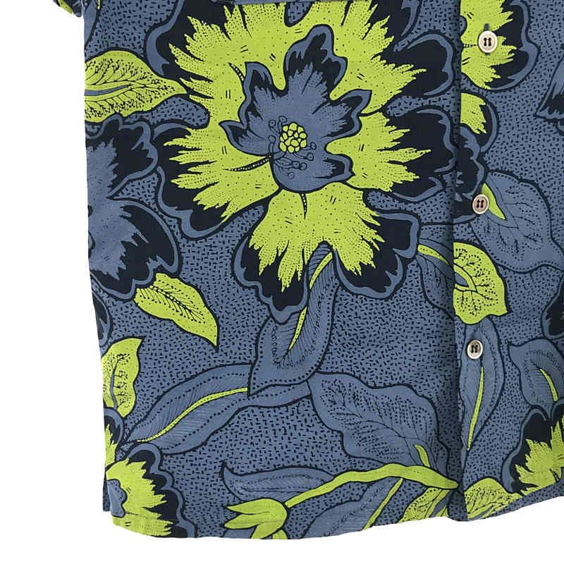 美品 CALEE 花 柄 コットン レーヨン オープンカラー アロハ シャツ M CALEE - ＊Calee レーヨン フラワー 総柄 長袖 アロハシャツ
