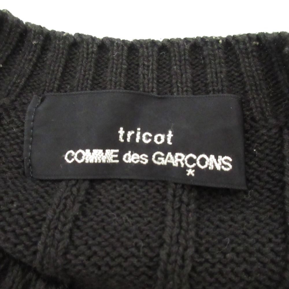 良品 tricot COMME des GARCONS トリココムデギャルソン 90s ヴィンテージ ショートスリーブ ワイドリブニット プルオーバー ブラック レディース 古着 中古 USED 良品 tricot COMME des GARCONS トリココムデギャルソン 90s