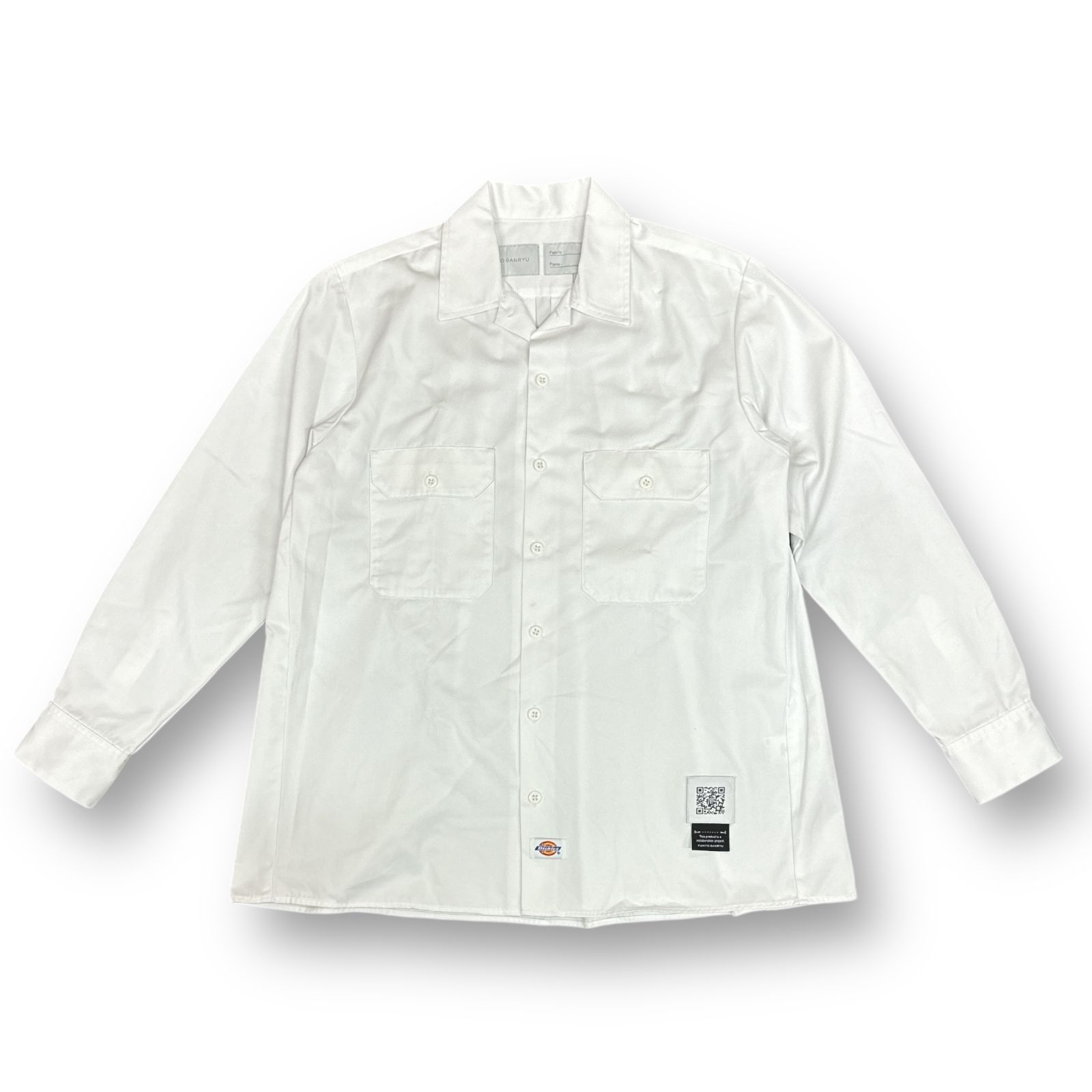FUMITO GANRYU Dickie’sホワイト長袖シャツ Dickies × FUMITO GANRYU 22SS Pleated work shirt プリーツ