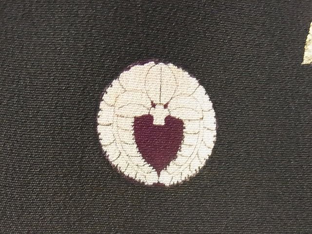 平和屋本店□極上 アンティーク 大正ロマン 振袖 刺繍 松竹梅飛鶴花文