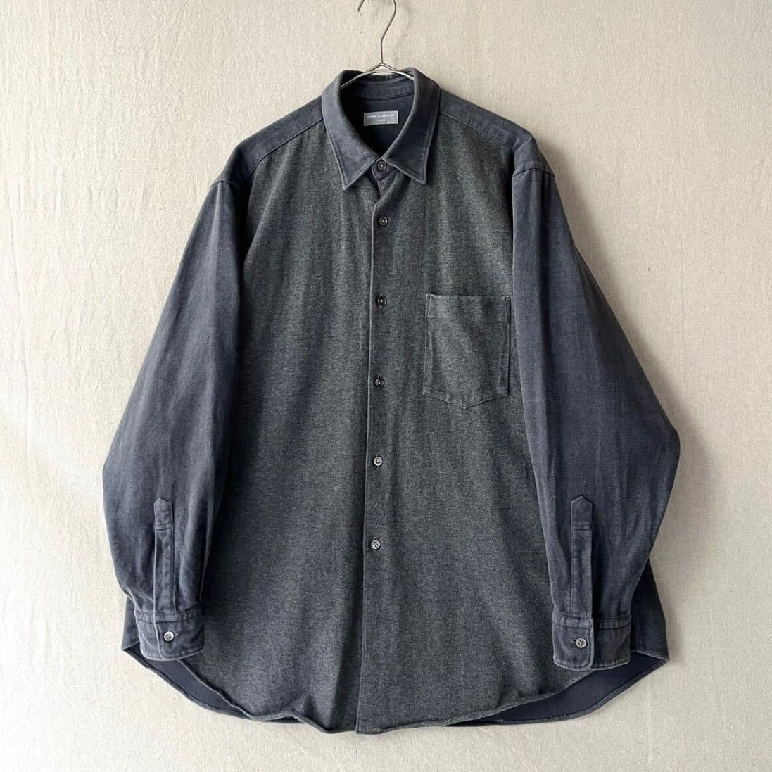 AD1994 COMME des GARCONS HOMME 切替し シャツ | カットソー生地 シャモア グレー アーカイブ 90s 田中オム T5-05030-31399
