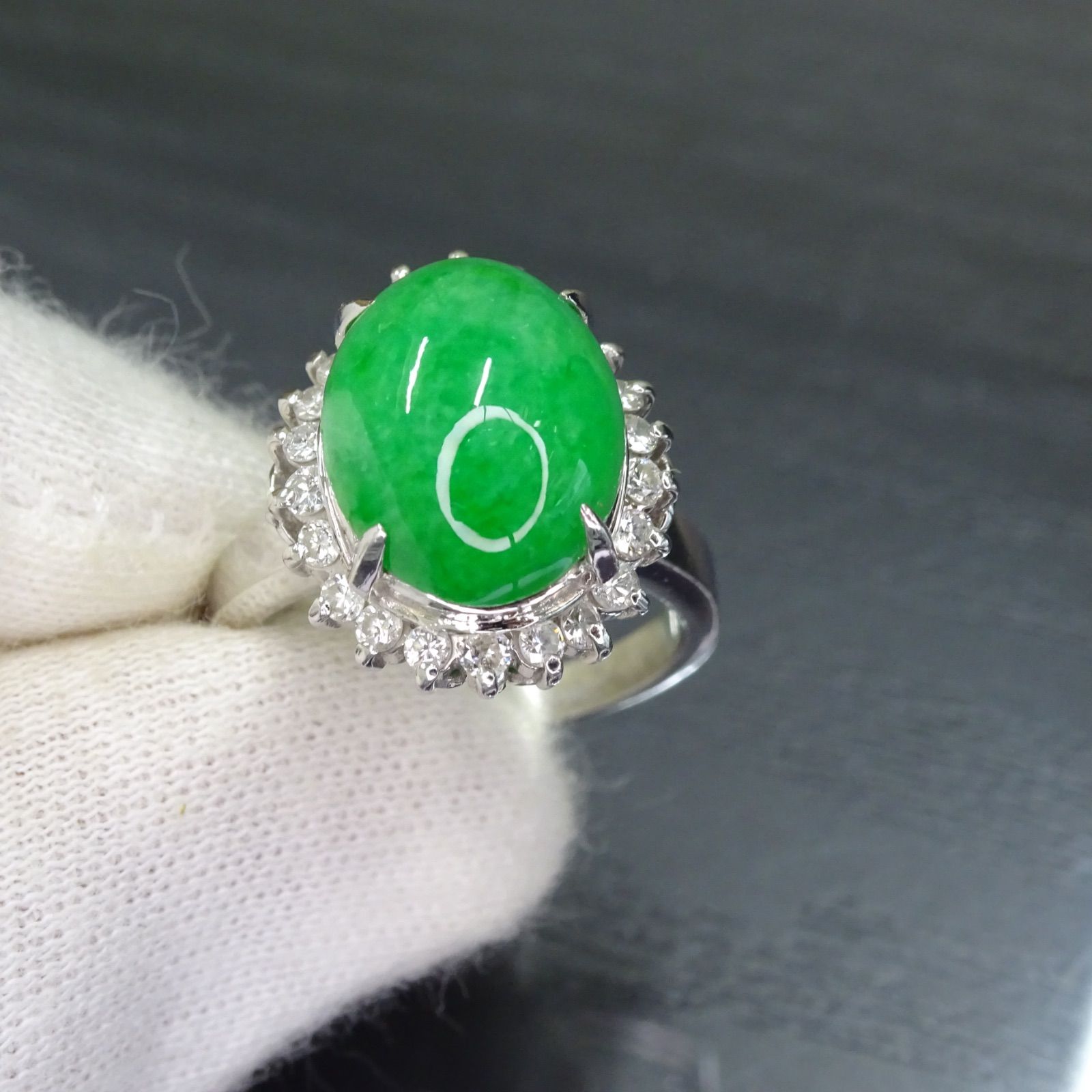 プラチナ pt900 超大粒 天然 翡翠 ヒスイ ひすい 6.14ct 天然 