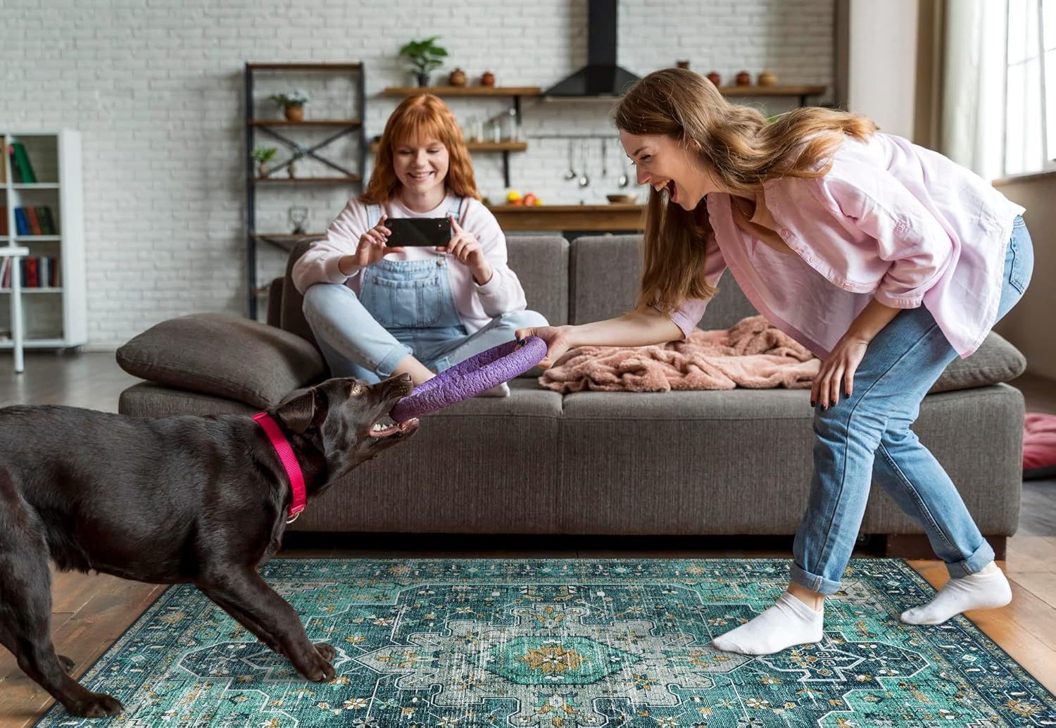 CLEKOD カーペット ペルシャ風 ラグ 約3畳 200x250cmおしゃれ じゅうたん 厚手 地毯 洗える 絨毯 滑り止め リビングマット 防音 フロアマット 抗菌防臭 プールマット 花柄 デスクマット 低反発 北欧 MARWIL-DEMENAGEMENTS_CH