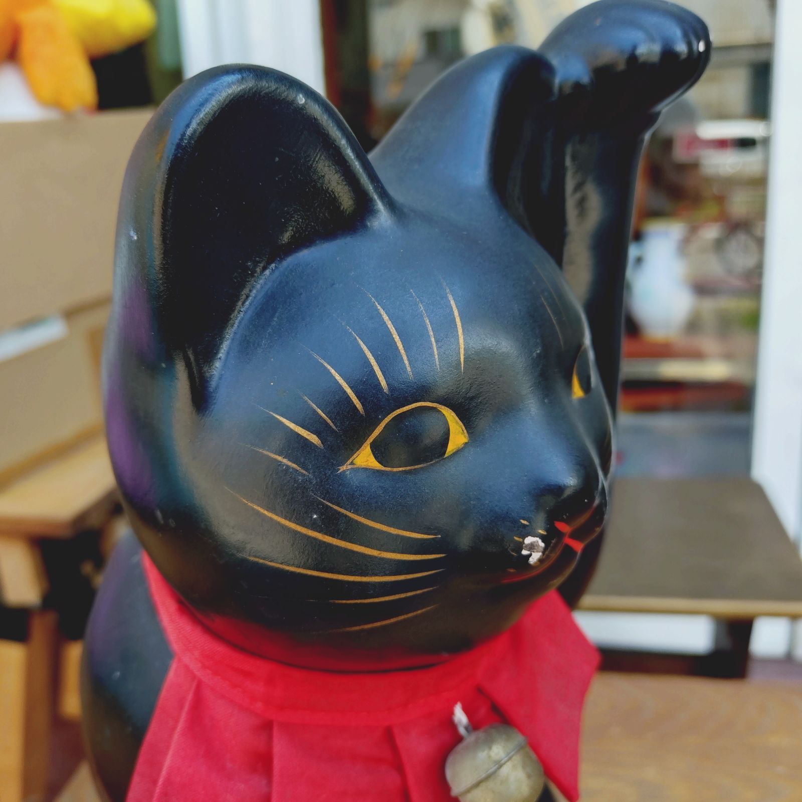招き猫　30㌢　伏見稲荷購入　千客万来　黒左手　大福運　一尺　神社　商売　神様 招き猫 32㌢ 伏見稲荷 千客万来 黒左手 大福運 一尺 神社 商売