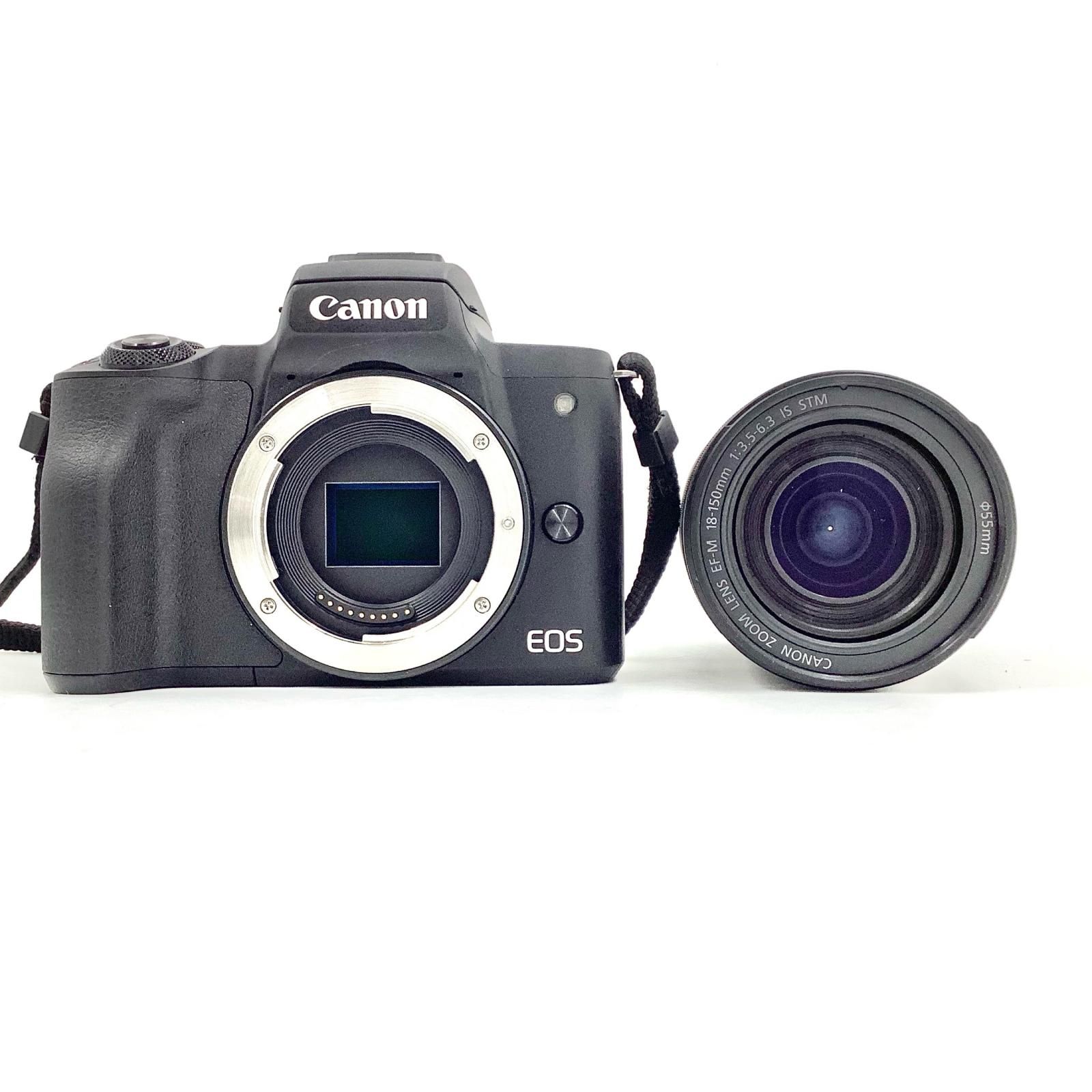 全額返金保証 最速発送 Canon EOS Kiss M EF-M18-150 IS STM レンズキット ブラック 動作 済 シャッター1000回以下