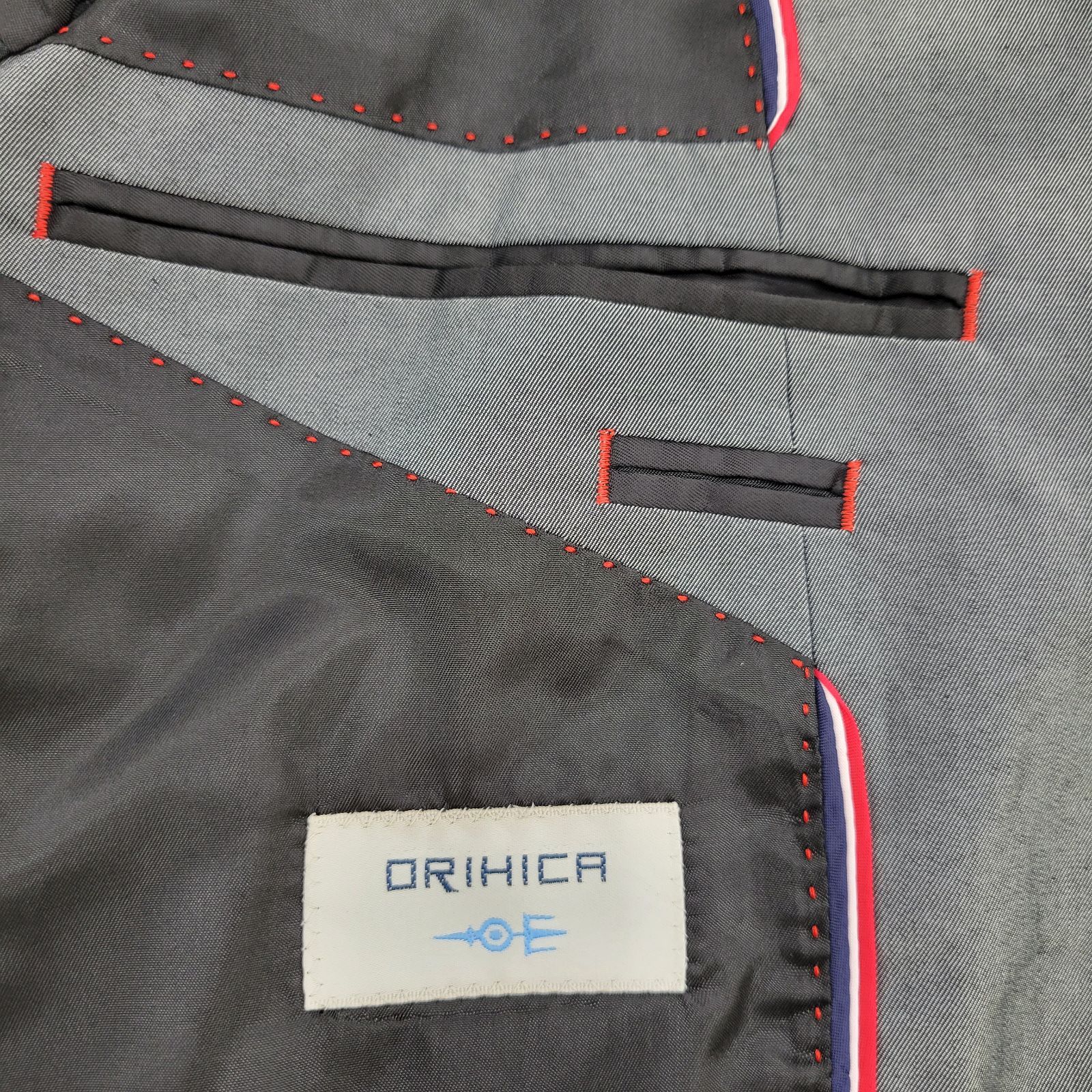 ORIHICA 】オリヒカ ギャバジン シルバーグレー テーラードジャケット
