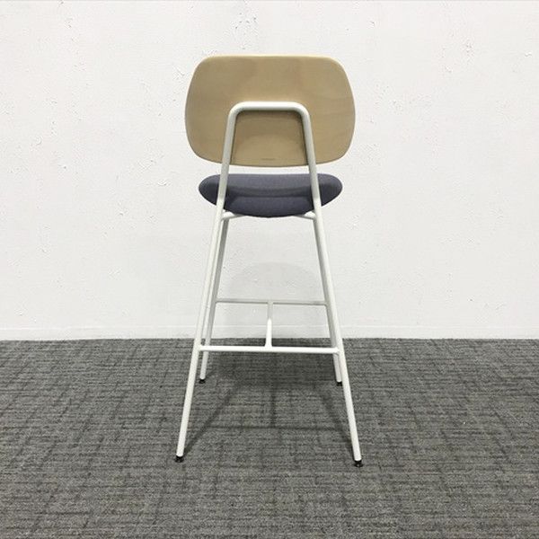 ハイチェア アミタ 座張りタイプ オカムラ ライト ダークブルー