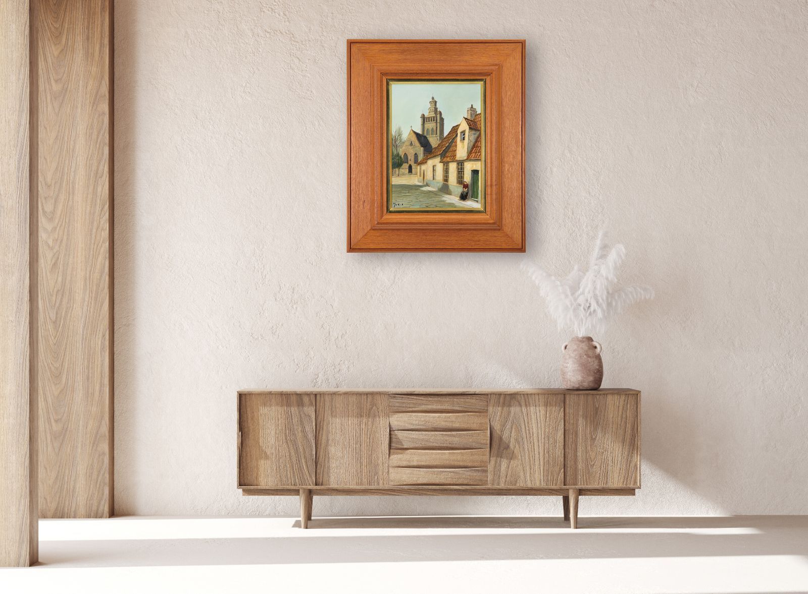 中野淳 「民家と教会」 油絵・油彩画 絵画 中野淳 「民家と教会」 油絵・油彩画 絵画 - メルカリ