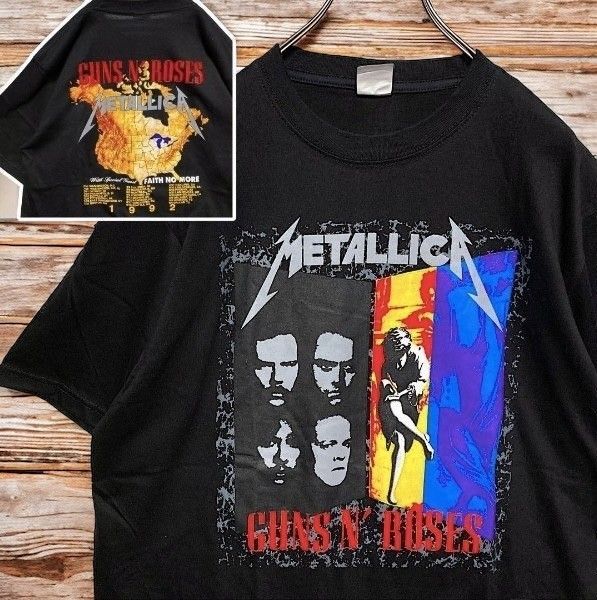 ✮XL　Tシャツ　美品　バンドTシャツ　メタリカ　両面プリント　ド派手　スカル✮ ✮XL Tシャツ 美品 バンドTシャツ メタリカ 両面プリント ド派手