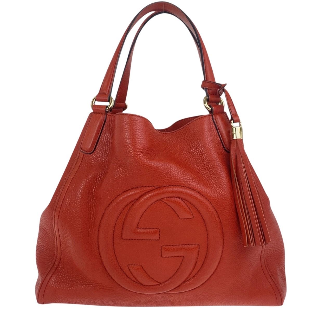 GUCCI 2WAYハンドバッグ シルヴィ レザー レッド ゴールド金具 GUCCI グッチ シルヴィ ハンドバッグ ショルダーバッグ 2WAY