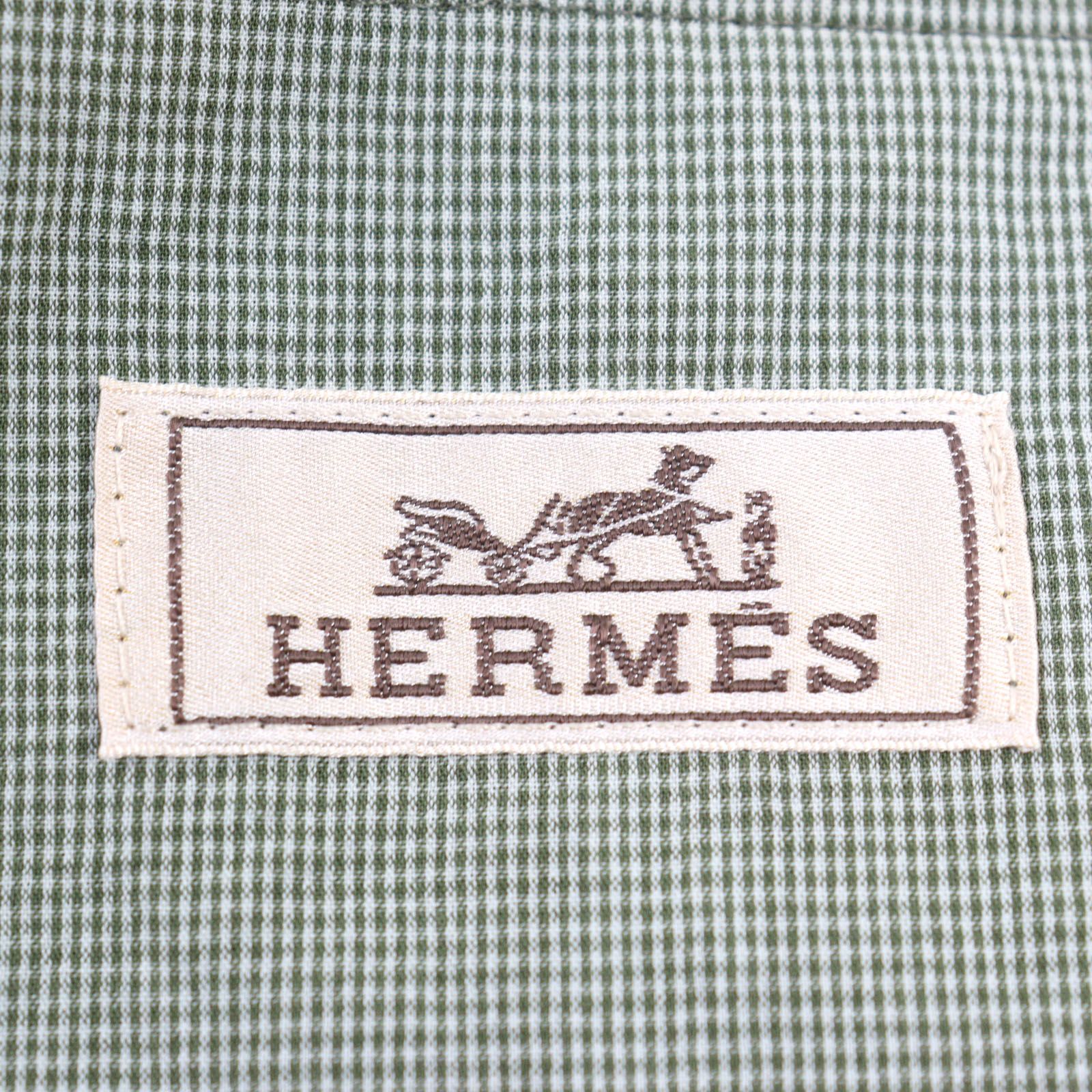 HERMES 24SS コットン ダブルジップ チェック柄 半袖 ブルゾン 54 HERMES 24SS コットン ダブルジップ チェック柄 半袖 ブルゾン 54