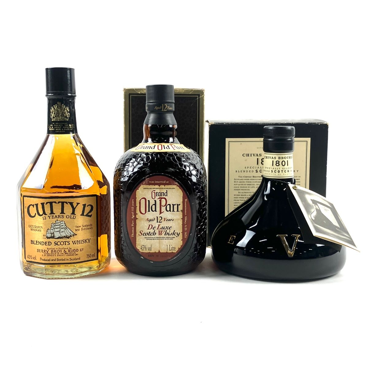 シーバスなど古酒　オールドウイスキー、オールドブランデーセット４本 シーバスなど古酒 オールドウイスキー、オールドブランデーセット4本