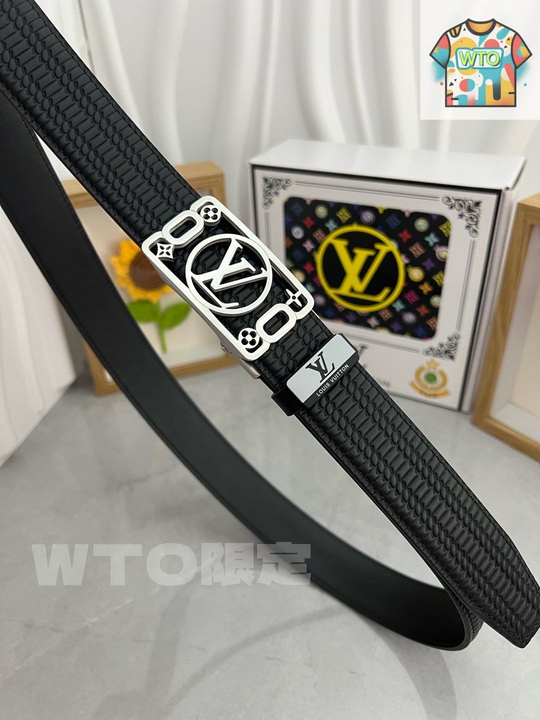 ルイヴィトンベルト ベルト・LV ピラミッド 40MM モノグラム・エクリプス｜ルイ