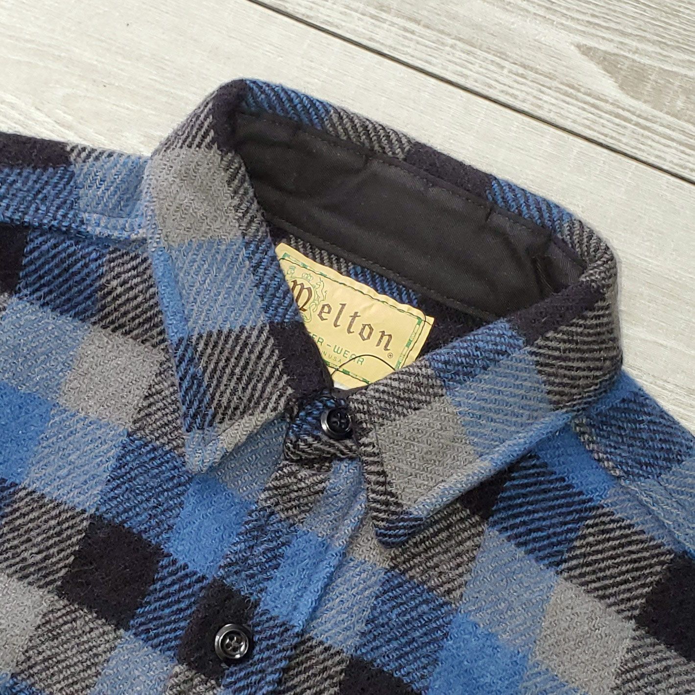 希少 60s〜70s MELTON バッファローチェック ウールシャツ CPO